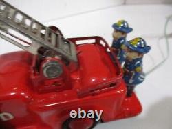 Fire Truck Battery Op Has Flashing Light-operating Ladder-mib Tested Works