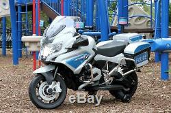 First Drive BMW Police Motorcycle White 12v Kids Ride On Toy Electric Motor NEW