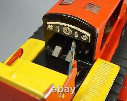 First Model MSB 603 DDR German Tractor Caterpillar Bulldozer Tin Toy Battery
