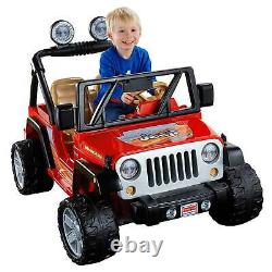 Fisher Price Power Wheels Realistic Jeep Wrangler 2 Seat Kid's Ride On Car, Red