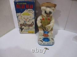 Fishing Polar Bear With Box -battery Operated- Made N Japan- Tested Works