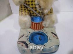 Fishing Polar Bear With Box -battery Operated- Made N Japan- Tested Works