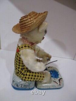 Fishing Polar Bear With Box -battery Operated- Made N Japan- Tested Works