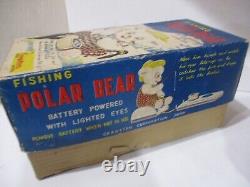 Fishing Polar Bear With Box -battery Operated- Made N Japan- Tested Works