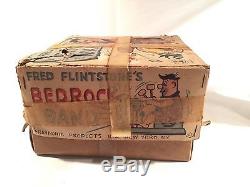 Fred Flintstone Bedrock Band Tin Battery Operated Vintage Alps Japan 1962 WORKS