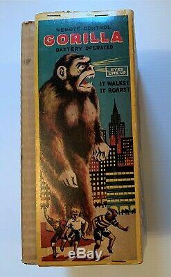 GORILLA Rare CRAGSTAN Vintage Battery Operated Tin Toy with Remote BOXED Works