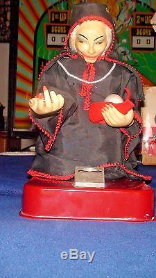 Gypsy Fortune Teller Battery Operated Ichida Japan With Orig. Box & Fortune Cards