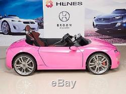 HENES BROON F830 12V Kids Ride On Car Battery Power Wheels Remote Control Pink