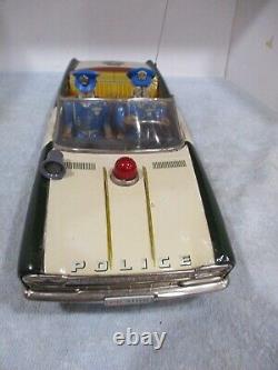 HIGHWAY PATROL CAR- BATTERY OP-TESTED WORKS GREAT-All Tin-LARGE 15 LONG