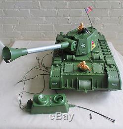 HUGE RARE 1961 DELUXE READING REMOTE CONTROL TIGER JOE TANK With Box WORKS NMIB