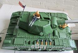 HUGE RARE 1961 DELUXE READING REMOTE CONTROL TIGER JOE TANK With Box WORKS NMIB