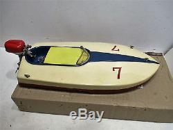 Hight Speed Boat With Outboard Motor In Original Box Excellent Con Sakai Japan