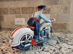 Highway Patrol Motorcycle & Rider Battery Operated Vintage 1950