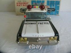 ICHIKO Japan Tin Lithograph Battery Operated Buick Highway Patrol Car Works