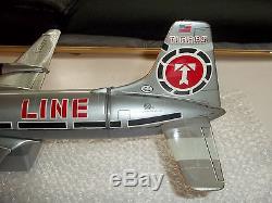 INCREDIBLE 1950's 100% FUNCTIONAL Marx Battery Operated Swing Tail Tin Plane