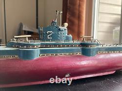 ITO 27 Submarine Battery Operated Toy Wood Boat TMY Motorized From Japan 40s