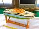 Ito Vintage Cabin Cruiser Battery Operated Wood Toy Boat 1950's Tmy Japan
