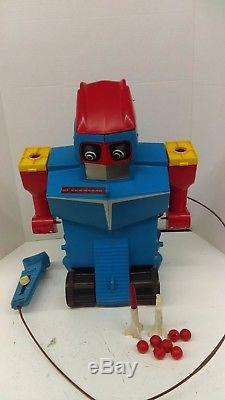 Ideal 1961 Robot Commando Battery Operated With Box Missile Balls Rockets & Inst