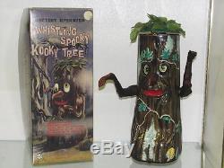Japan Marx Kooky Spooky Whisling Tree Tin Battery Operated Toy + Repro Box