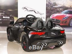 Jaguar F-TYPE 12V Kids Ride On Power Wheels Car with RC Remote, Painted Black