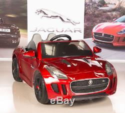 Jaguar F-TYPE 12V Kids Ride On Power Wheels Car with RC Remote, Painted Red