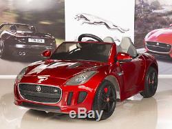 Jaguar F-TYPE 12V Kids Ride On Power Wheels Car with RC Remote, Painted Red