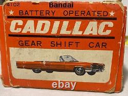 Japan Bandai Tin Battery Gear Shift 1960s Op Cadillac Original Box W-79