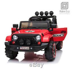 Jeep Style 12V Electric Kids Ride On Car with Remote control, Facelift Grille -Red