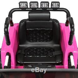Jeep Style 12V Ride On Car Truck Remote Control 3 Speed LED Lights Pink