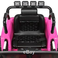 Jeep Wrangler Pink 12V Battery Ride On Car Truck RC Remote Control 3 Kids Toy