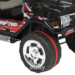 Jeep Wrangler Style 12V Ride On Car Remote Control Leather Seat 2 Speed Black