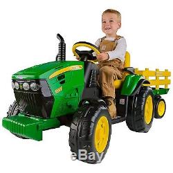 John Deere Tractor and Trailer Ride On 12 Volt Battery Powered Kids Riding Toy