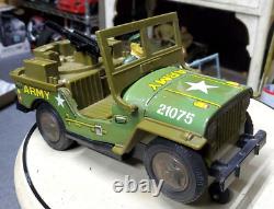 Junior Toy Combat Jeep & Figures Battery Operated Vintage Tin Toy from Japan F/S