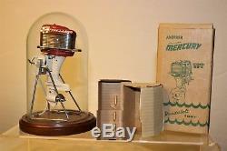 K&O 1957 Mercury Mark 55E Toy Outboard Motor DEALER DISPLAY with Box, Stand -WORKS