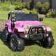 Kids 12v Battery Operated Ride On Jeep Truck With Big Wheels Rc / Remote, Pink