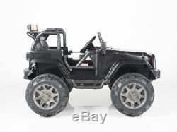 Kids 12V Electric Power Ride On Jeep Truck with Big Wheels Remote Control, Black