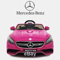 Kids 12V Electric Power Wheels RC Ride On Car Mercedes-Benz S63 Radio & MP3 Pink