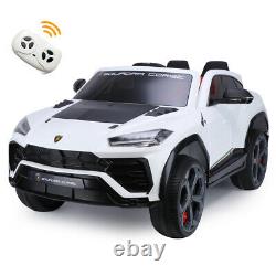 Kids 12V Electric Ride On Car Lamborghini with 3 Speed, Remote Control White