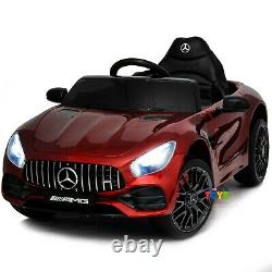 Kids 12V Ride On Car with Remote Control Mercedes Open Doors MP3 Music Light Red
