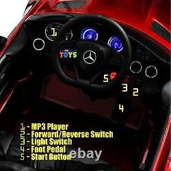 Kids 12V Ride On Car with Remote Control Mercedes Open Doors MP3 Music Light Red
