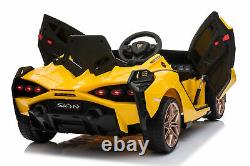 Kids 12V Ride On Car with Remote Control power Display USB MP4 Touch Screen Yellow