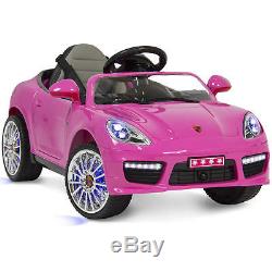 Kids 12V Ride On Sports Car With Hydraulics Remote Control 2 Speeds LED Lights