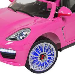 Kids 12V Ride On Sports Car With Hydraulics Remote Control 2 Speeds LED Lights
