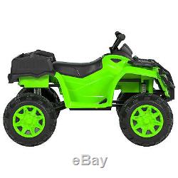 Kids 12V Ride On XL ATV Quad 4 Wheel Suspension MP3 Player Storage Basket Green