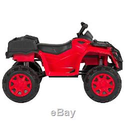 Kids 12V Ride On XL ATV Quad 4 Wheel Suspension MP3 Player Storage Basket Red