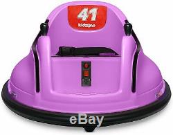 Kids ASTM-Certified Electric 6V Ride Bumper Car WithRemote Control 360 SpinPurple