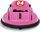 Kids Astm-certified Electric 6v Ride Bumper Car With Remote Control 360 Spin Pink