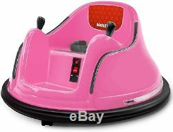 Kids ASTM-Certified Electric 6V Ride Bumper Car With Remote Control 360 Spin Pink