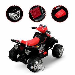 Kids ATV Quad 4-Wheel Ride On With 12V Battery Electric LED Lights ASTM F963, Red