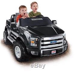 Kids Battery Powered Black Ford F150 Truck Electric Power Wheels Ride On